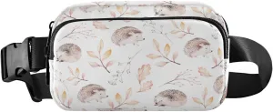 Fanny Pack for Women Men Autumn Leaves Hedgehogs Belt Waist Pack Bum Bag Wallets for Running Cycling Hiking Travel Workout with Adjustable Strap