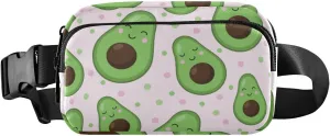 Fanny Pack for Women Men Avocado Cute Fruit Belt Waist Pack Bum Bag Wallets for Running Cycling Hiking Travel Workout with Adjustable Strap