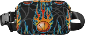 Fanny Pack for Women Men Basketball Flame Belt Waist Pack Bum Bag Wallets for Running Cycling Hiking Travel Workout with Adjustable Strap