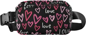 Fanny Pack for Women Men Cute Hand Drawn Hearts Belt Waist Pack Bum Bag Wallets for Running Cycling Hiking Travel Workout with Adjustable Strap