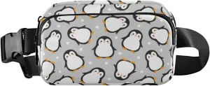 Fanny Pack for Women Men Cute Penguin Grey Belt Waist Pack Bum Bag Wallets for Running Cycling Hiking Travel Workout with Adjustable Strap
