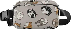 Fanny Pack for Women Men Cute Woodland Animals Belt Waist Pack Bum Bag Wallets for Running Cycling Hiking Travel Workout with Adjustable Strap