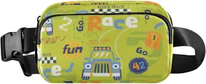 Fanny Pack for Women Men Green Race Car Belt Waist Pack Bum Bag Wallets for Running Cycling Hiking Travel Workout with Adjustable Strap