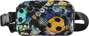 Fanny Pack for Women Men Grunge Neon Football Belt Waist Pack Bum Bag Wallets for Running Cycling Hiking Travel Workout with Adjustable Strap