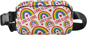 Fanny Pack for Women Men Hearts Lgbt Rainbow Belt Waist Pack Bum Bag Wallets for Running Cycling Hiking Travel Workout with Adjustable Strap