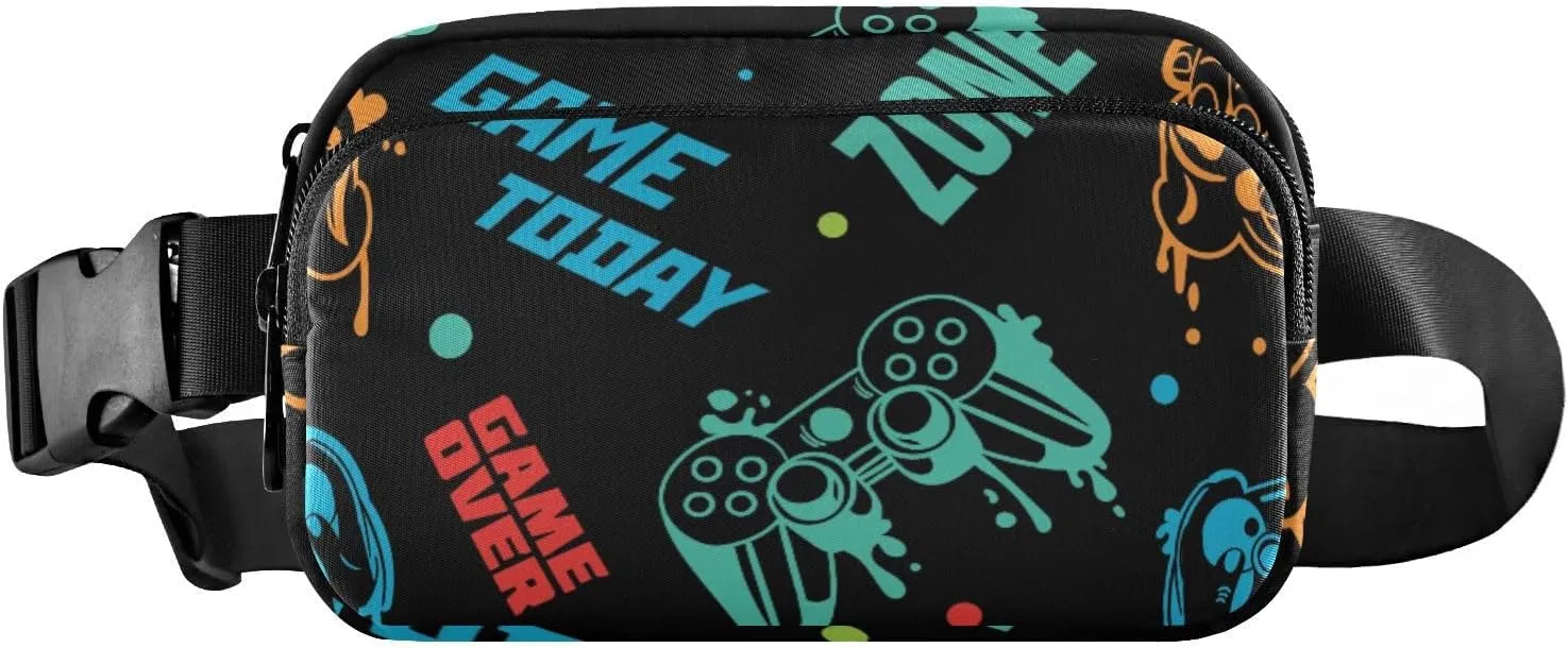 Fanny Pack for Women Men Joystick Gamepad Colorful Belt Waist Pack Bum Bag Wallets for Running Cycling Hiking Travel Workout with Adjustable Strap