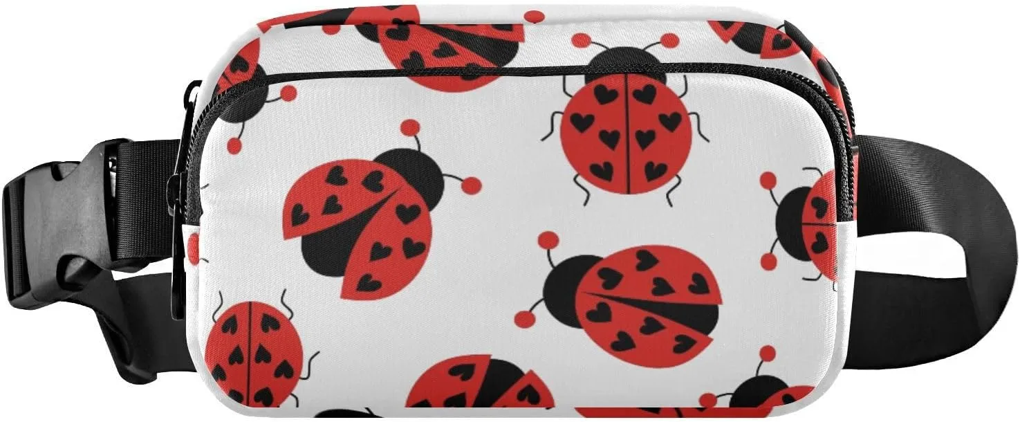 Fanny Pack for Women Men Ladybugs Cute (2) Belt Waist Pack Bum Bag Wallets for Running Cycling Hiking Travel Workout with Adjustable Strap