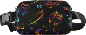 Fanny Pack for Women Men Neon Colorful Gamepad Belt Waist Pack Bum Bag Wallets for Running Cycling Hiking Travel Workout with Adjustable Strap