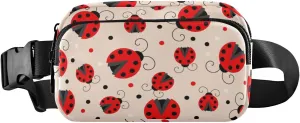 Fanny Pack for Women Men Red Ladybugs Dots Belt Waist Pack Bum Bag Wallets for Running Cycling Hiking Travel Workout with Adjustable Strap
