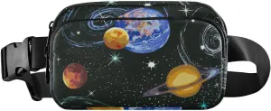 Fanny Pack for Women Men Stars Planets Colorful Belt Waist Pack Bum Bag Wallets for Running Cycling Hiking Travel Workout with Adjustable Strap