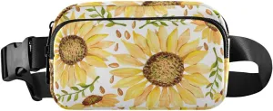 Fanny Pack for Women Men Sunflowers Twigs Belt Waist Pack Bum Bag Wallets for Running Cycling Hiking Travel Workout with Adjustable Strap