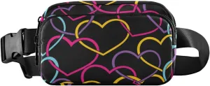 Fanny Pack for Women Men Valentine Color Hearts Belt Waist Pack Bum Bag Wallets for Running Cycling Hiking Travel Workout with Adjustable Strap