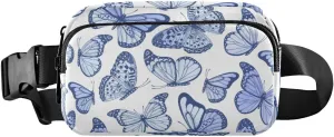 Fanny Pack for Women Men Vintage Watercolor Butterflies Belt Waist Pack Bum Bag Wallets for Running Cycling Hiking Travel Workout with Adjustable Strap
