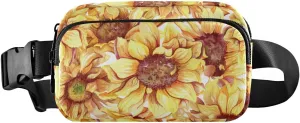 Fanny Pack for Women Men Watercolor Sunflowers Autumn Belt Waist Pack Bum Bag Wallets for Running Cycling Hiking Travel Workout with Adjustable Strap