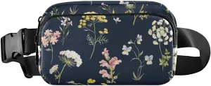 Fanny Pack for Women Men Wildflowers Tansy Pansies Belt Waist Pack Bum Bag Wallets for Running Cycling Hiking Travel Workout with Adjustable Strap