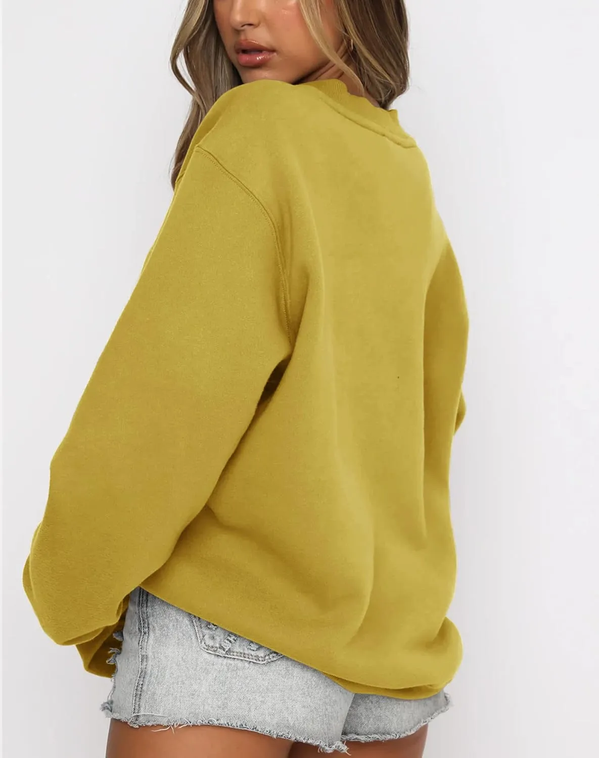 Fanway&EC Women's Long Sleeve Sweatshirt Casual Crewneck Oversized Pullover Hoodies Fall Tops