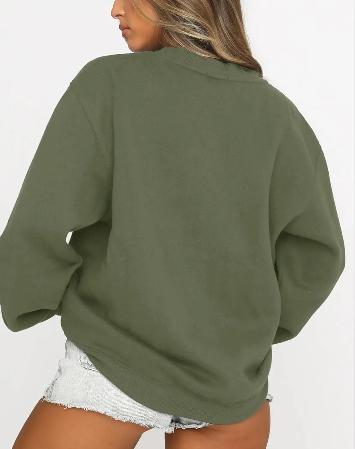 Fanway&EC Women's Long Sleeve Sweatshirt Casual Crewneck Oversized Pullover Hoodies Fall Tops