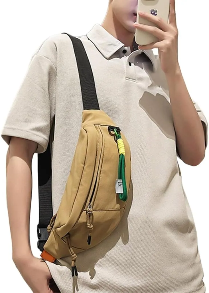 Fashionable Sports Running Waist Bag Large Capacity Nylon Belt Pouches Cycling Crossbody Chest Bag for Men and Women
