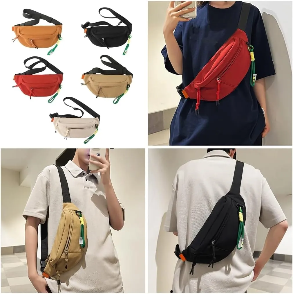 Fashionable Sports Running Waist Bag Large Capacity Nylon Belt Pouches Cycling Crossbody Chest Bag for Men and Women