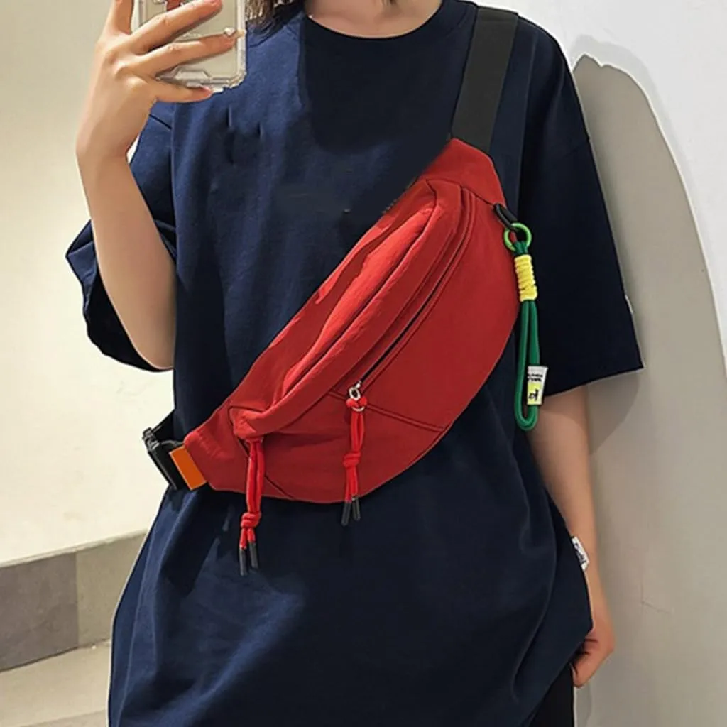 Fashionable Sports Running Waist Bag Large Capacity Nylon Belt Pouches Cycling Crossbody Chest Bag for Men and Women