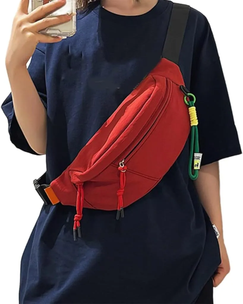 Fashionable Sports Running Waist Bag Large Capacity Nylon Belt Pouches Cycling Crossbody Chest Bag for Men and Women