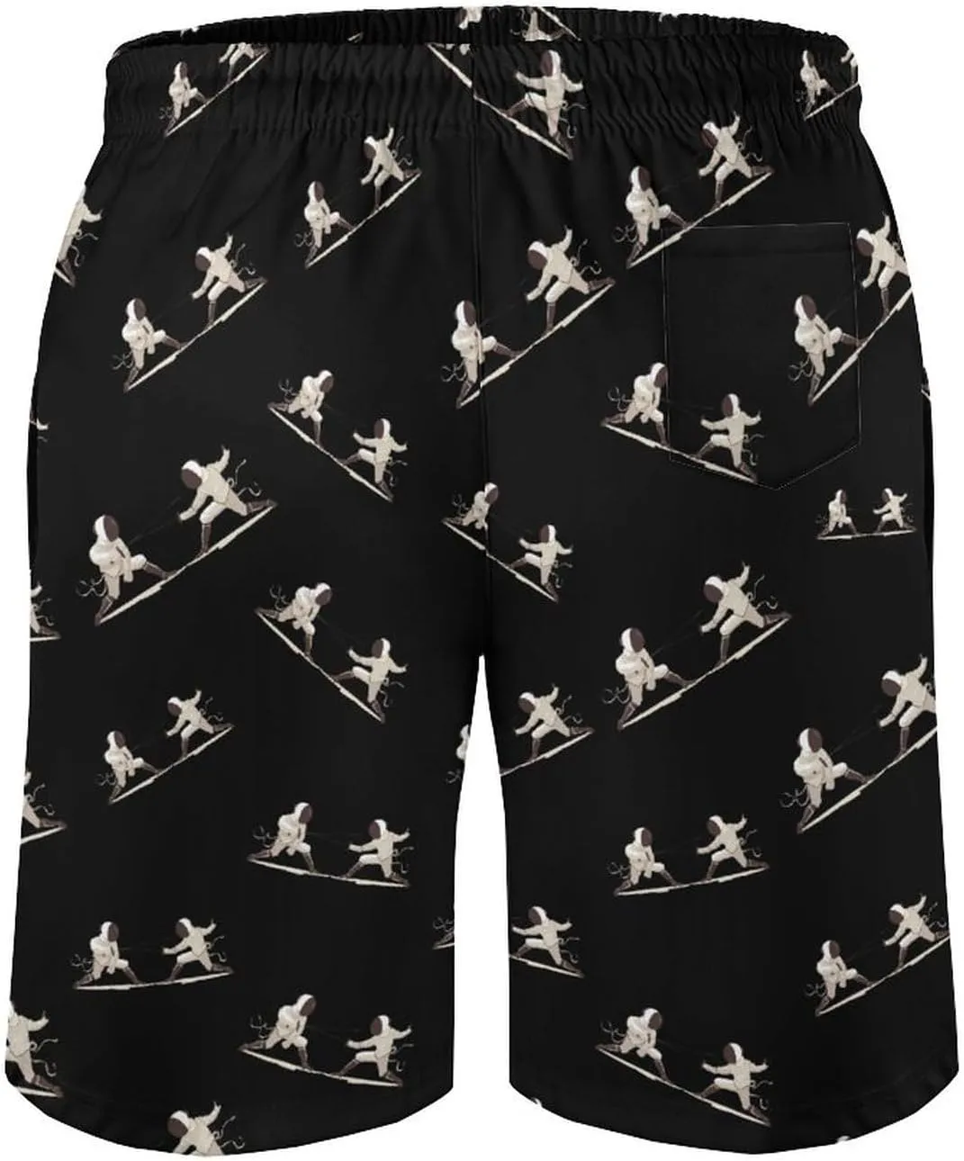 Fencing Men's Swim Trunks Quick Dry Bathing Suit Swimming Shorts Beach Swimwear