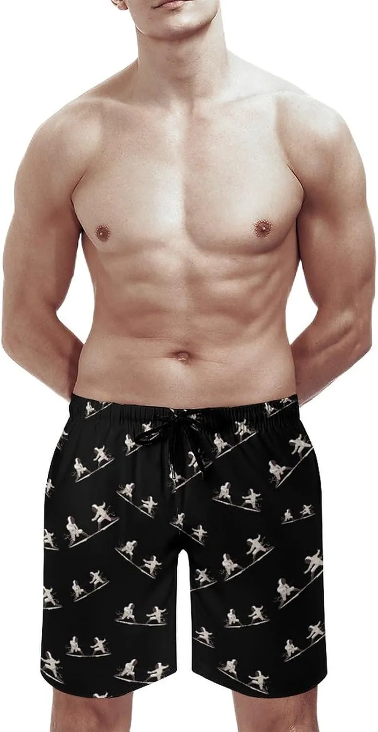 Fencing Men's Swim Trunks Quick Dry Bathing Suit Swimming Shorts Beach Swimwear