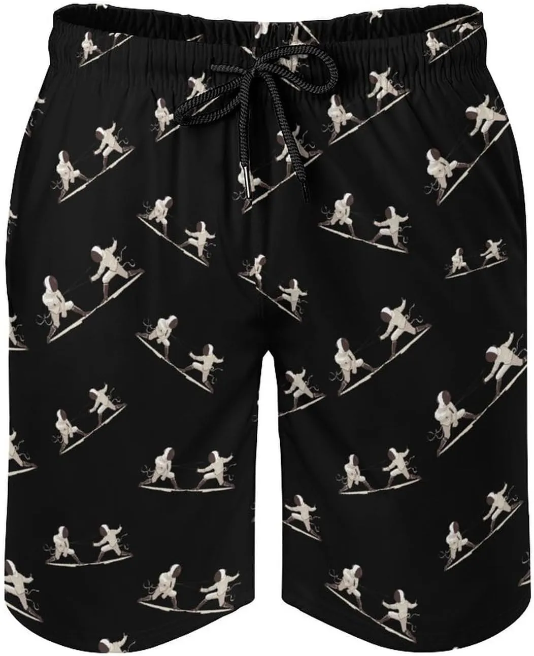 Fencing Men's Swim Trunks Quick Dry Bathing Suit Swimming Shorts Beach Swimwear