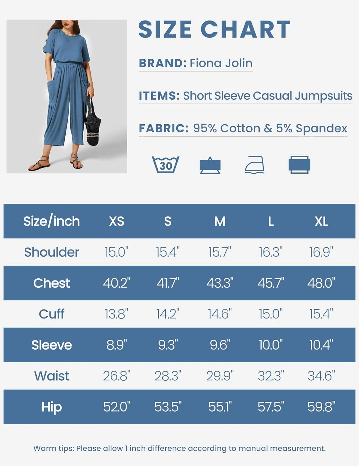 Fiona Jolin Jumpsuits for Women Casual Summer Short Sleeve Wide Leg Jumper Long Rompers with Pockets