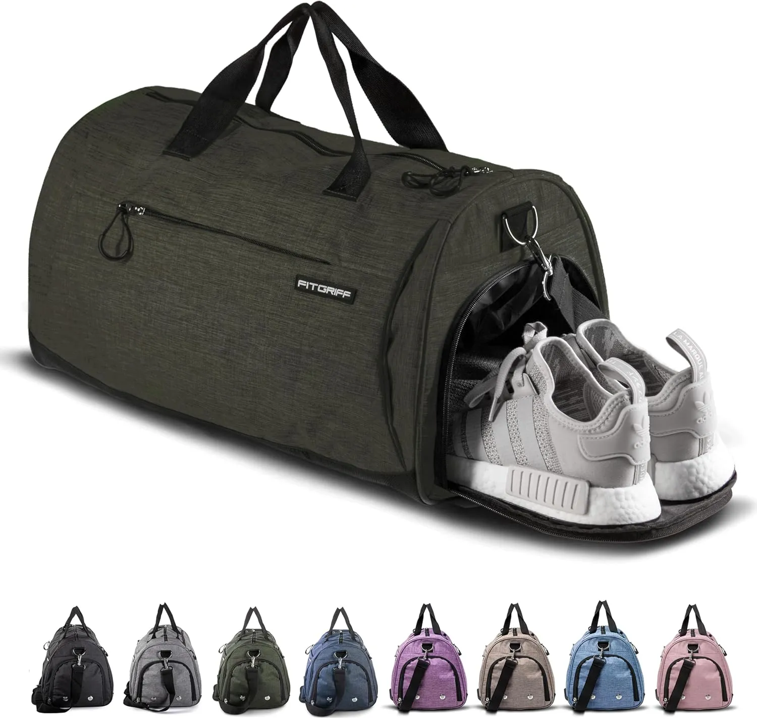 Fitgriff Gym Bag for Men & Women with Shoe & Wet Compartment - Duffle Bag for Travel, Sports, Fitness & Workout