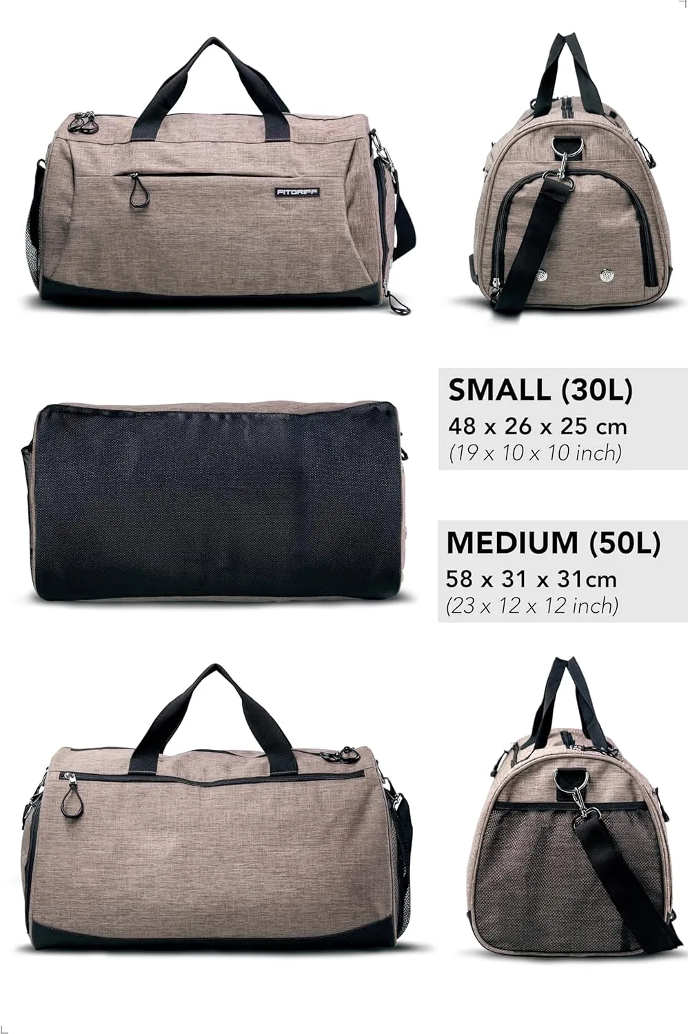 Fitgriff Gym Bag for Men & Women with Shoe & Wet Compartment - Duffle Bag for Travel, Sports, Fitness & Workout