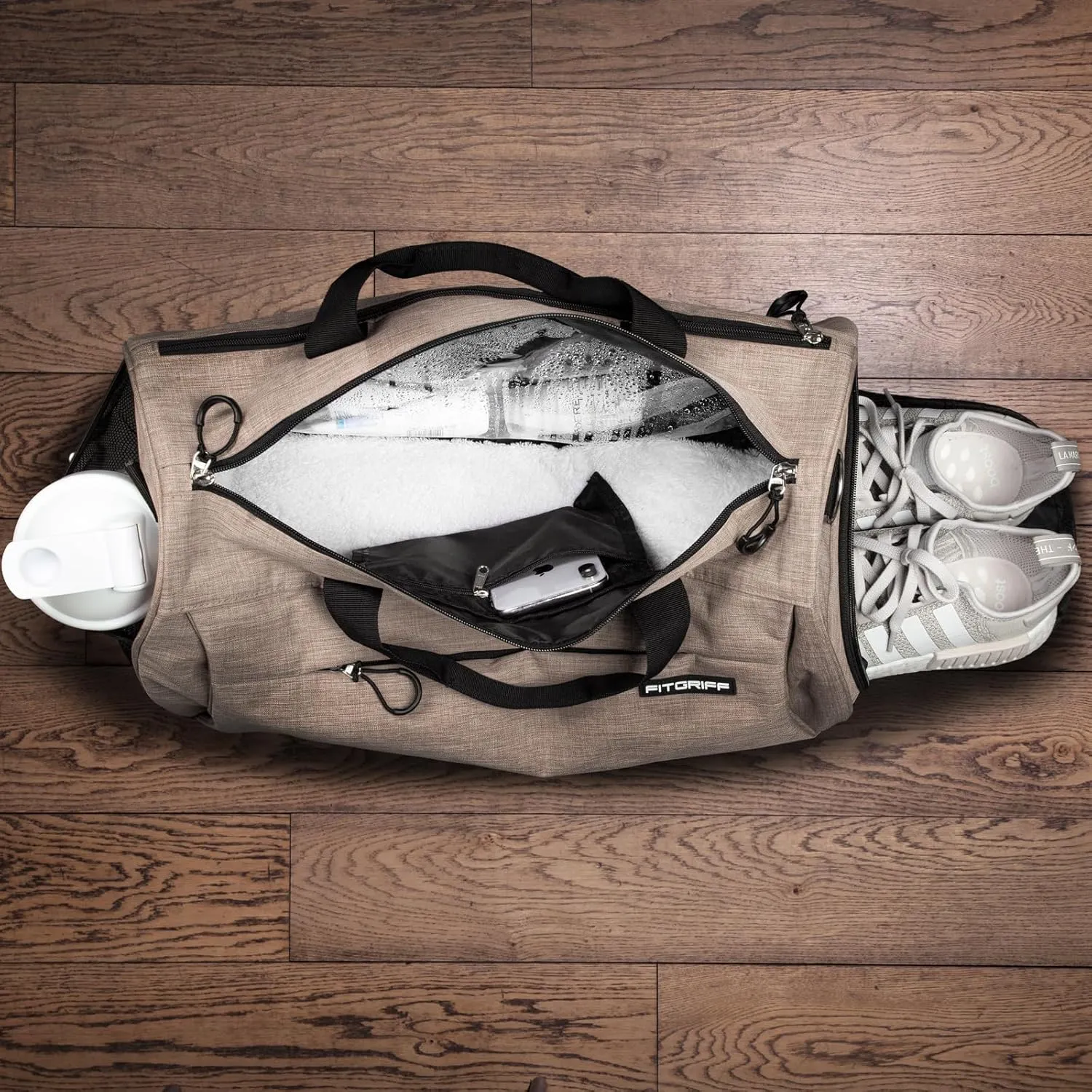 Fitgriff Gym Bag for Men & Women with Shoe & Wet Compartment - Duffle Bag for Travel, Sports, Fitness & Workout