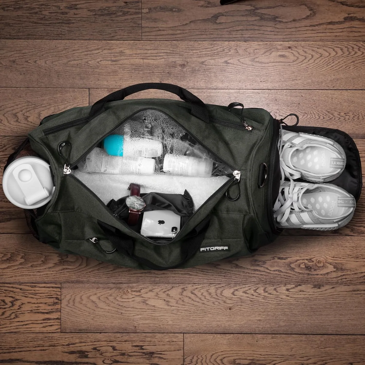 Fitgriff Gym Bag for Men & Women with Shoe & Wet Compartment - Duffle Bag for Travel, Sports, Fitness & Workout