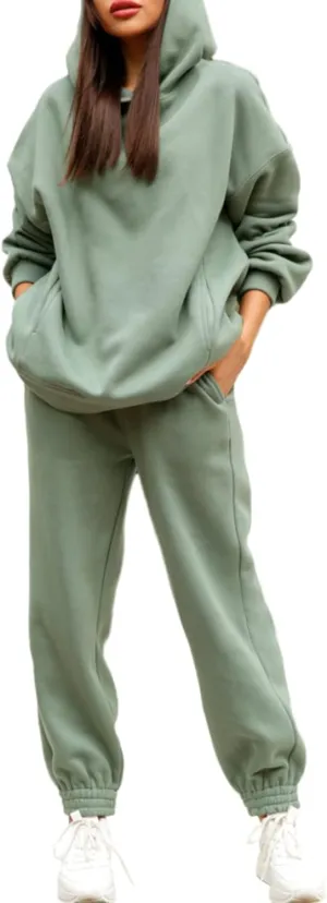Fixmatti Women Hoodies Tracksuit Long Sleeve Sweatshirts Jogger Pant 2 Piece Outfits