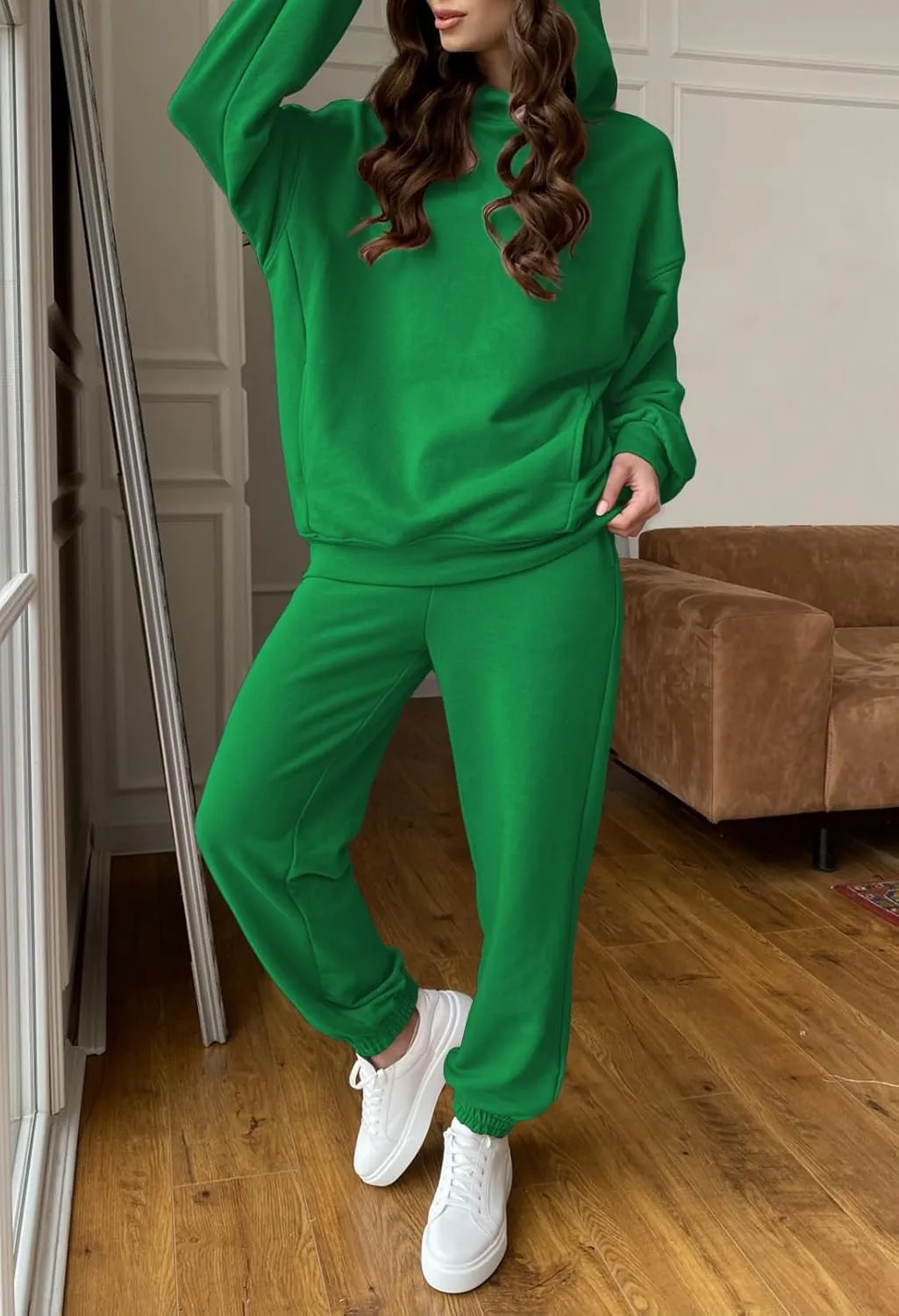 Fixmatti Women Hoodies Tracksuit Long Sleeve Sweatshirts Jogger Pant 2 Piece Outfits