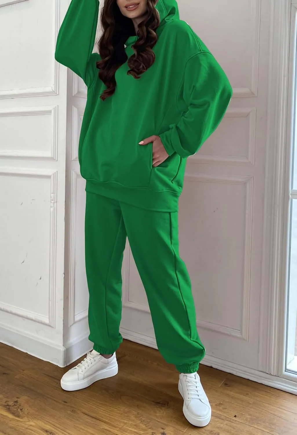 Fixmatti Women Hoodies Tracksuit Long Sleeve Sweatshirts Jogger Pant 2 Piece Outfits