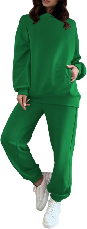 Fixmatti Women Hoodies Tracksuit Long Sleeve Sweatshirts Jogger Pant 2 Piece Outfits