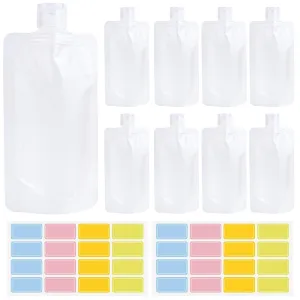Framendino, 30 Pack Clear Travel Pouches for Toiletries Refillable Empty Containers Portable Fluid Makeup Packing Bags Shampoo Lotion (100ml)