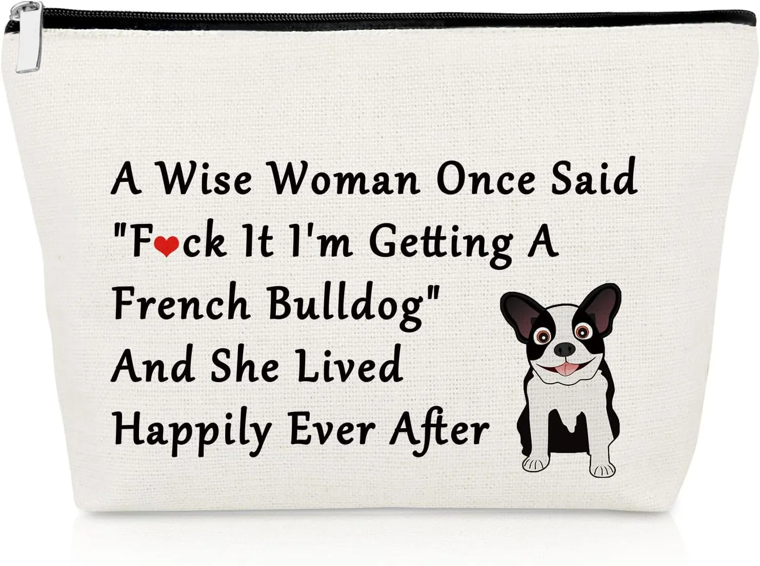 French Bulldog Gifts for Women Dog Lovers Gifts Makeup Bag Bulldog Mom Gifts Frenchie Dog Lover Gifts for Girls Dog Mom Gifts Cosmetic Bag Dog Owner Gifts Birthday Mother's Day Gifts