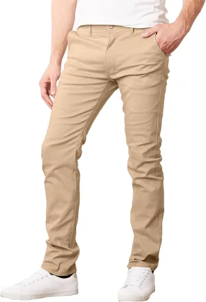 Galaxy by Harvic Men's Super Stretch Slim Fitting Chino Pants (Sizes, 30-42)