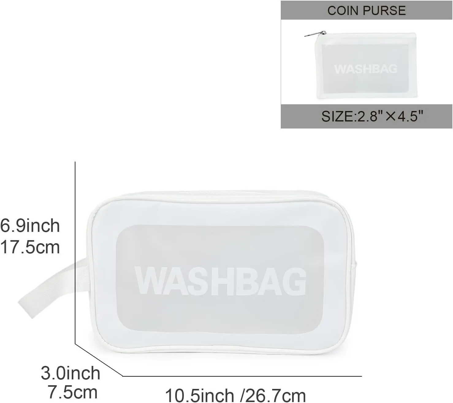 Gladdon Clear Travel Toiletry Bags for Women Clear Purse Bathroom Shower Pouches Makeup Bag Set of 4 Washbags