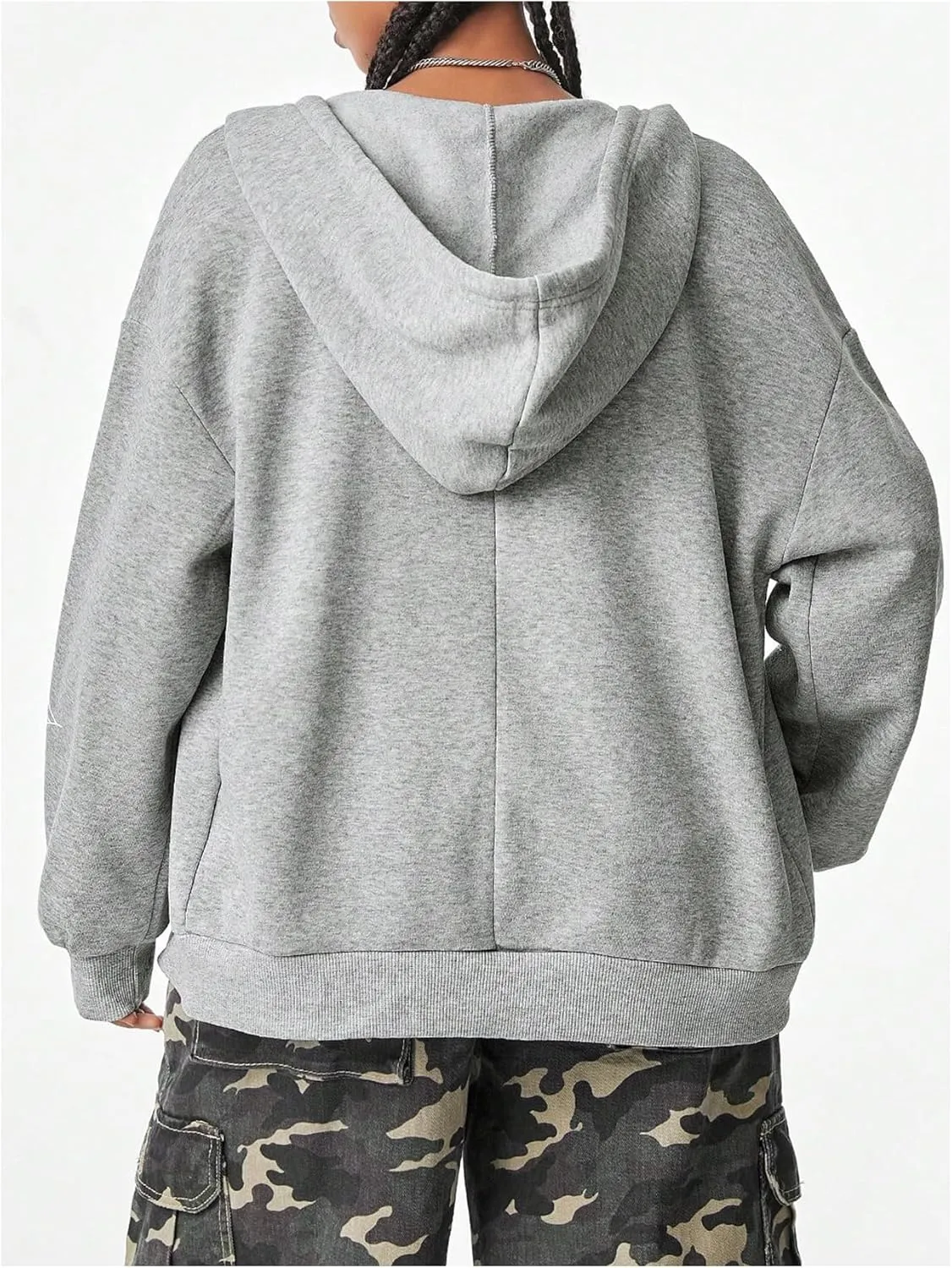 GORGLITTER Women's Zip Up Spider Hoodie Graphic Long Sleeve Colorblock Oversized Y2k Hoodies Sweatshirt