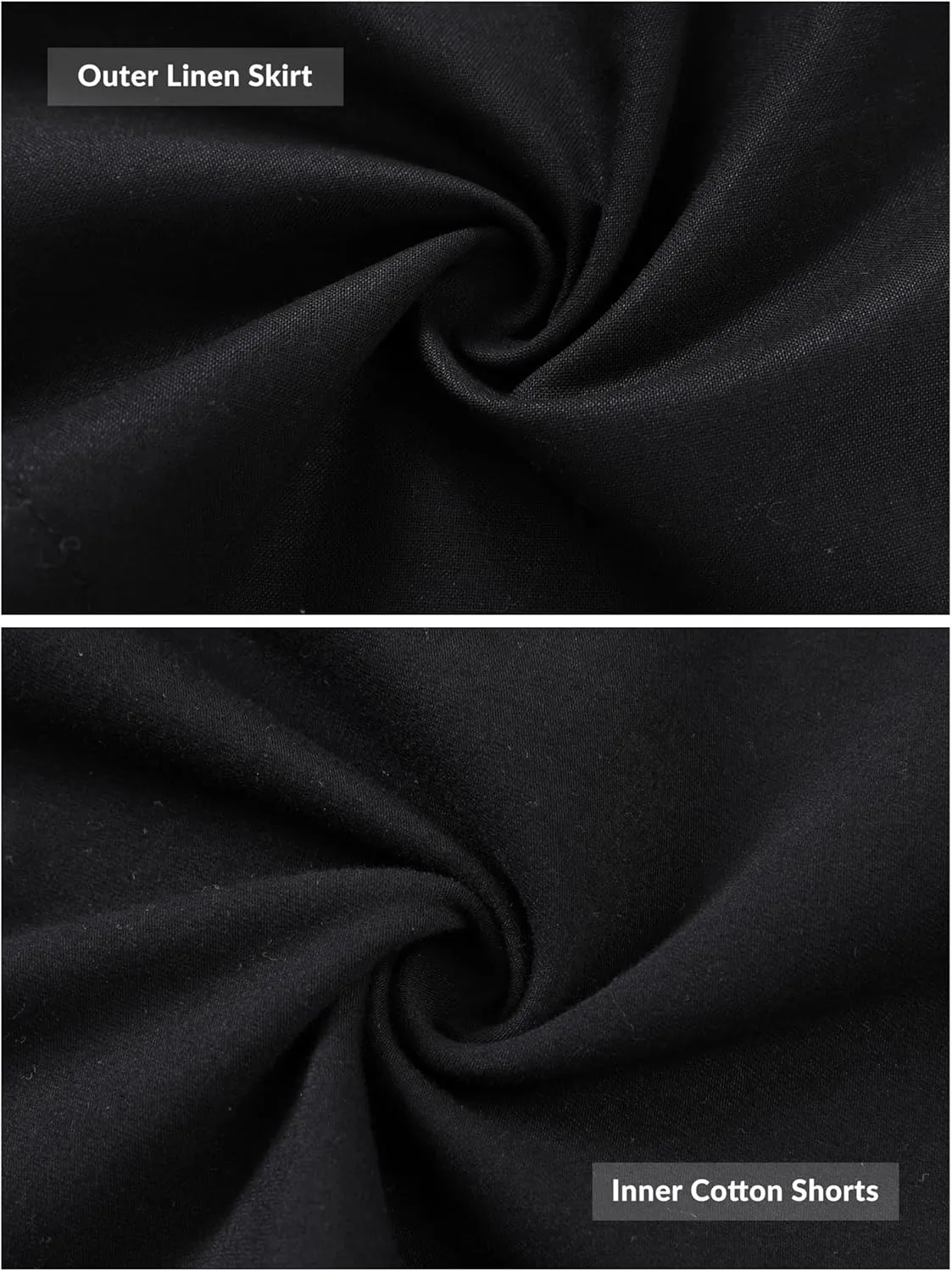 Gozoloma Womens Cotton Linen Skorts Casual Cute A-Line Mini Skirts with Ruffle Inner Waistband