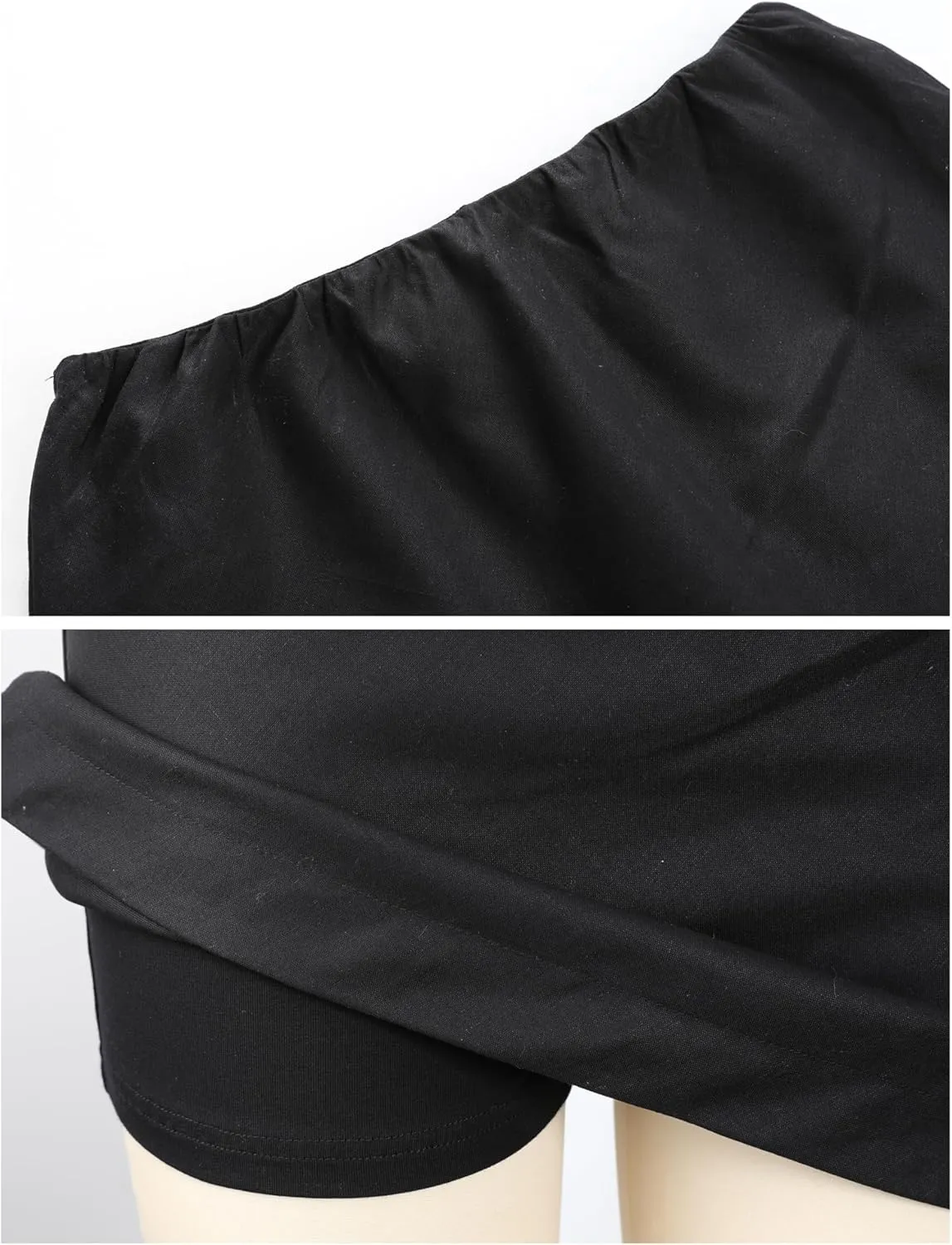 Gozoloma Womens Cotton Linen Skorts Casual Cute A-Line Mini Skirts with Ruffle Inner Waistband
