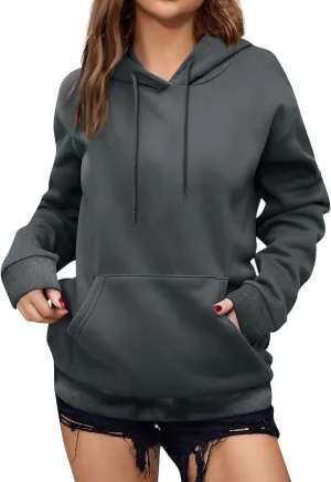 Gumipy Women Oversized Hoodie Sweatshirt Drawstring Fleece Pullover Hoodies Fashion Long Sleeve Pullover Tops with Pocket