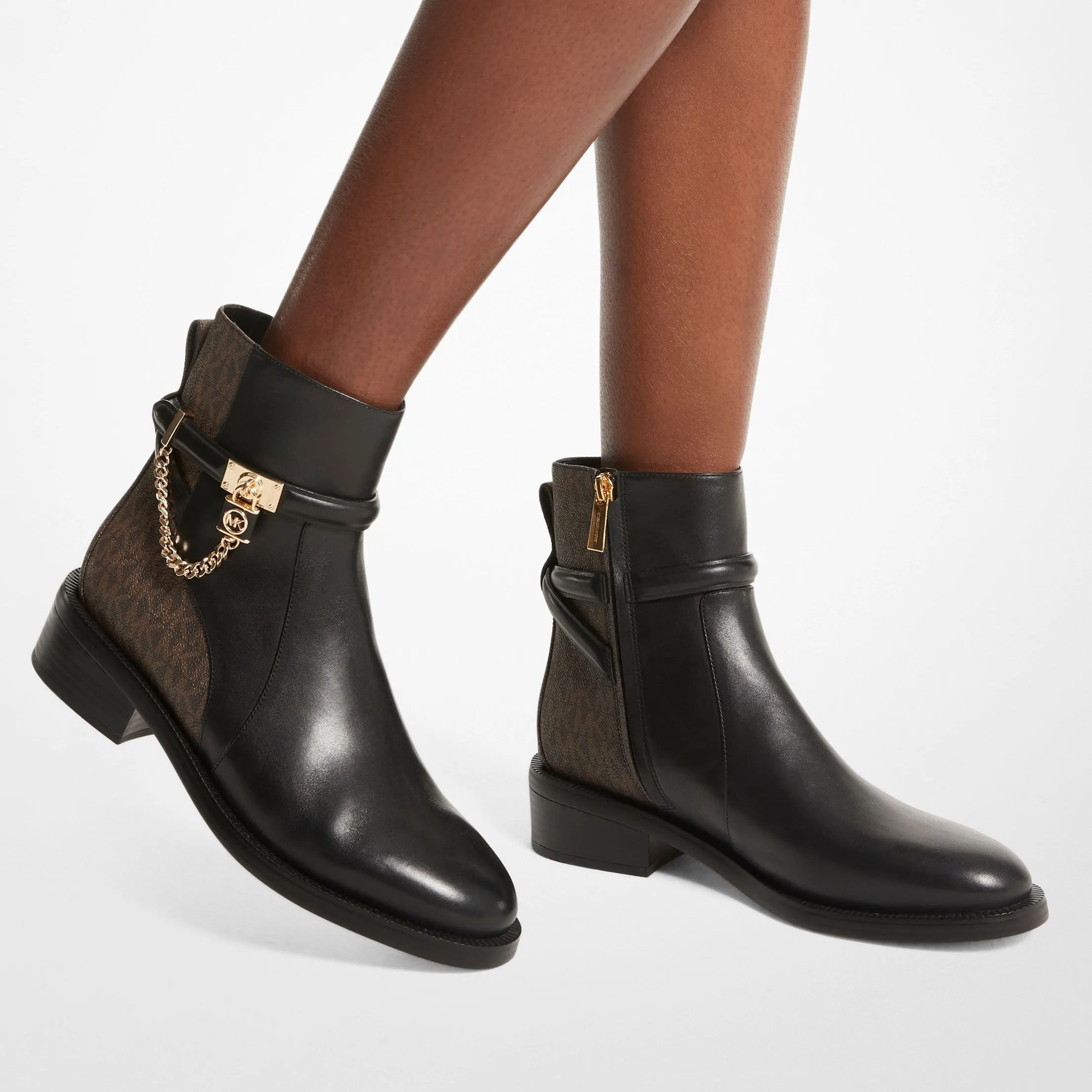 Hamilton Embellished Leather and Logo Ankle Boot
