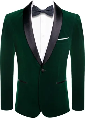 Hi-Tie Mens Suit Blazer Slim Fit Tuxedo Suits Jacket Shawl Lapel Collar Solid One Button Wedding Dinner Prom Blazer Jackets