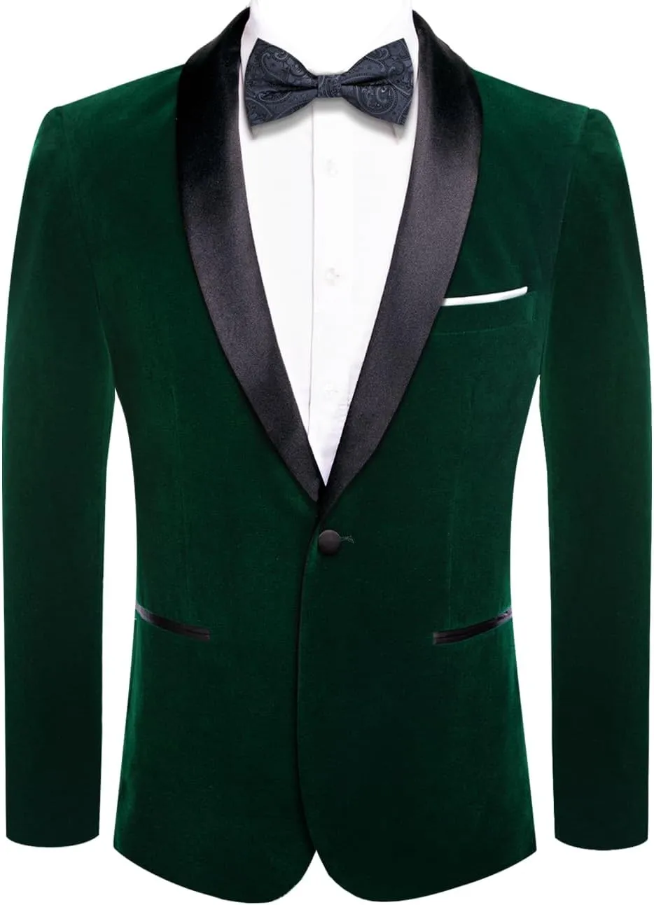 Hi-Tie Mens Suit Blazer Slim Fit Tuxedo Suits Jacket Shawl Lapel Collar Solid One Button Wedding Dinner Prom Blazer Jackets