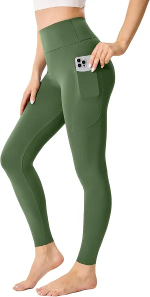 High Waisted Leggings for Women Butt Lifting Seamless Athletic Leggings with Pockets Tummy Control Workout Yoga Pants