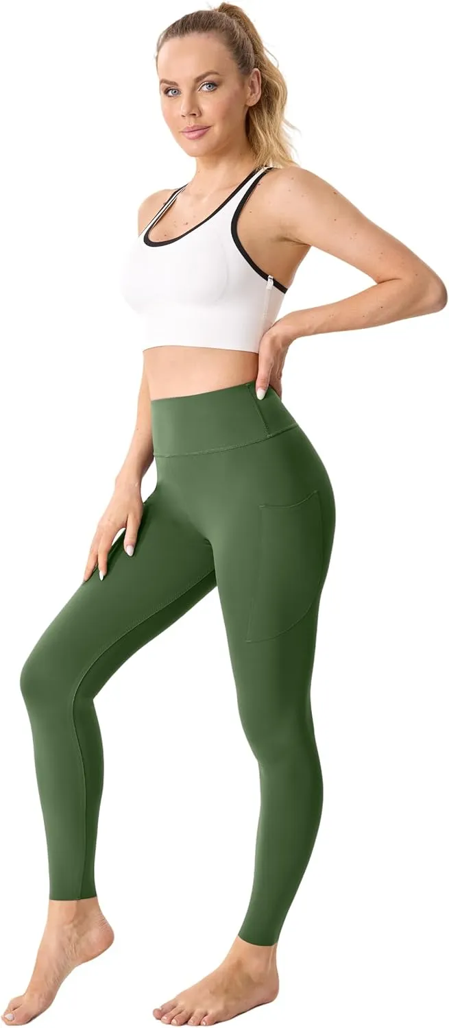 High Waisted Leggings for Women Butt Lifting Seamless Athletic Leggings with Pockets Tummy Control Workout Yoga Pants